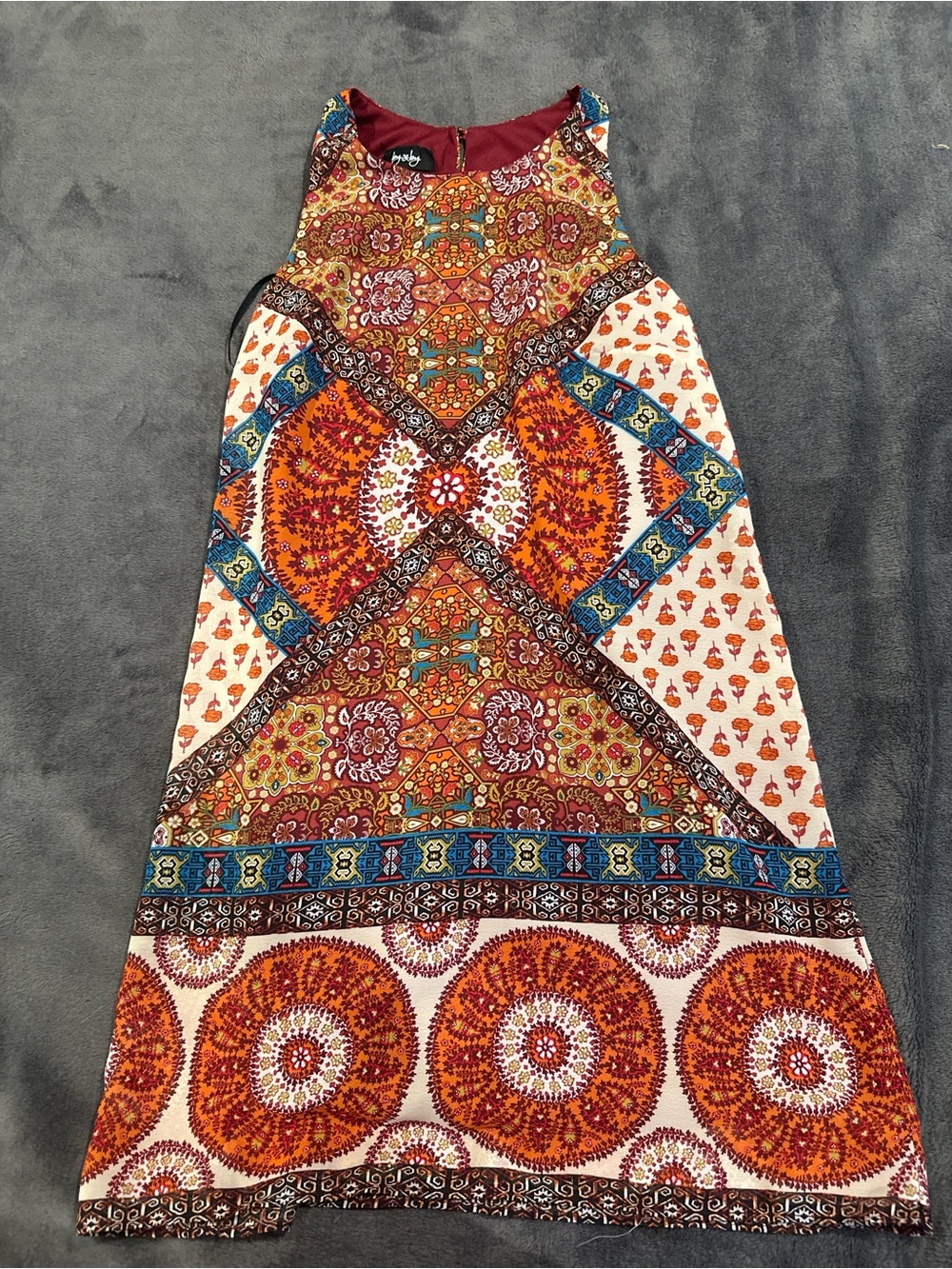 by & by Multicolor Boho Print Midi Dress